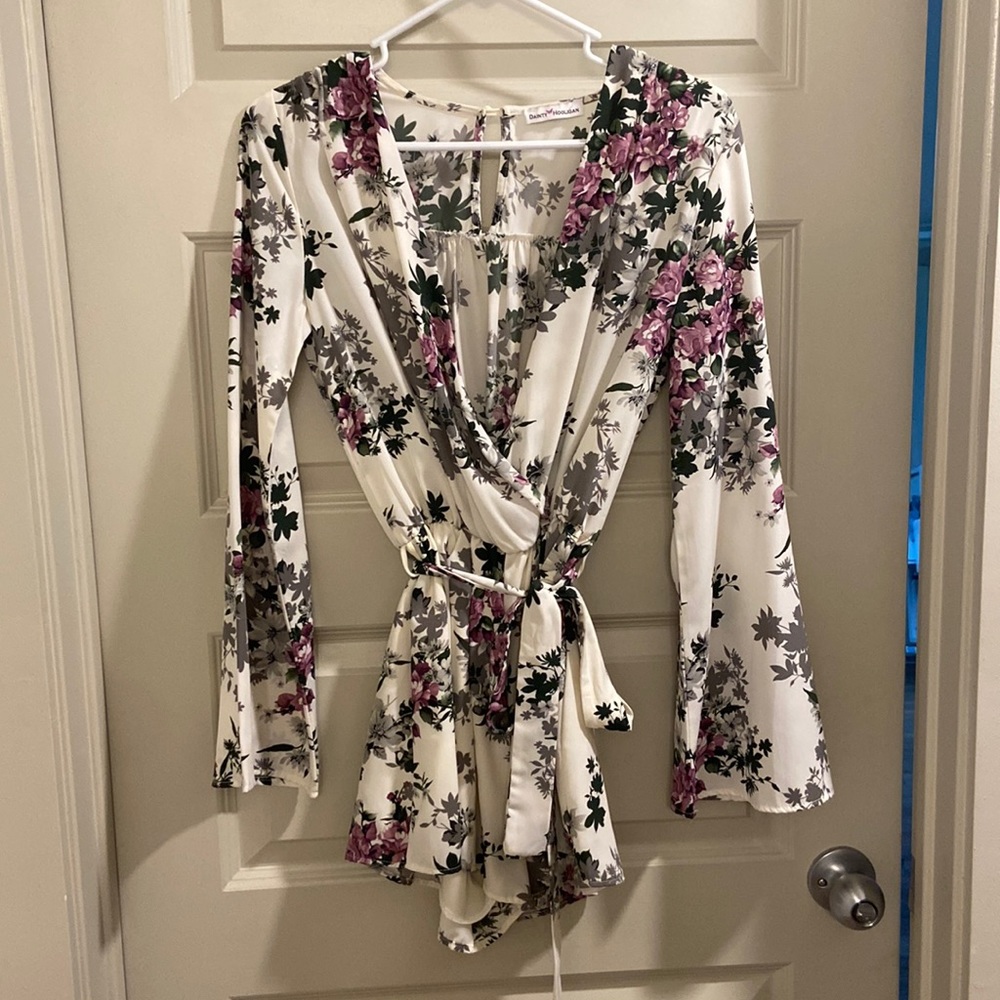 Long sleeve floral romper